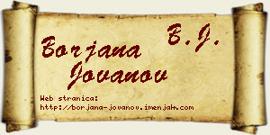 Borjana Jovanov vizit kartica
